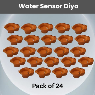 Guggu Water Sensor Diya, Electric LED Diyas for Diwali & Office Décor Pack of 24 W287 Plastic (Pack of 24) Table Diya Set(Height: 2 inch)