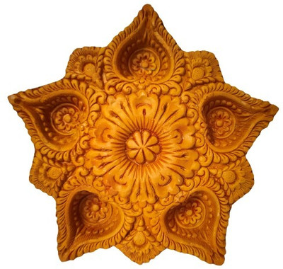 MUKHERJEE HANDICRAFTS: TRANSFORMATION OFLIFE........ T5-5D-4 Terracotta Table Diya(Height: 2 inch)