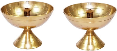 Turnaya Brass (Pack of 2) Table Diya Set(Height: 1.2 inch)