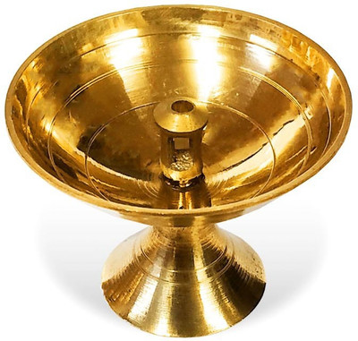 Utkarsh Brass (No 00) Paro Pyali Diya/deep/oil Lamp/pooja Deepak Brass Table Diya(Height: 1.5 inch)
