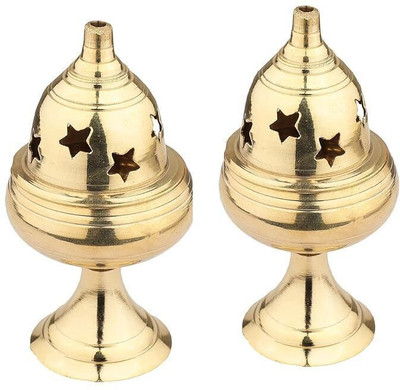 BHOOKAN SARAN INTERNATIONAL BS 6001 Brass (Pack of 2) Table Diya Set(Height: 3.5 inch)
