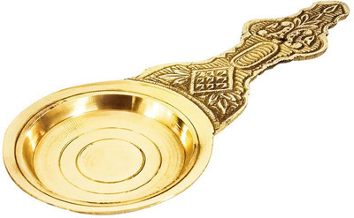 Solino Kapoor Aarti Kapur Burner,deepam, Vilakku Karpuram Arathi Stand for dhoop Brass Table Diya(Height: 0.05 inch)