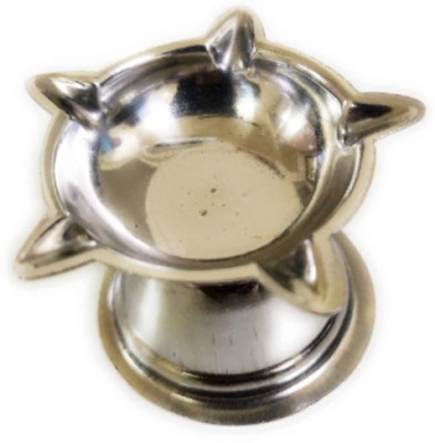 90 Degree Steel Lotus Diya for Daily Pooja Stainless Steel (Pack of 6) Table Diya(Height: 2 inch)