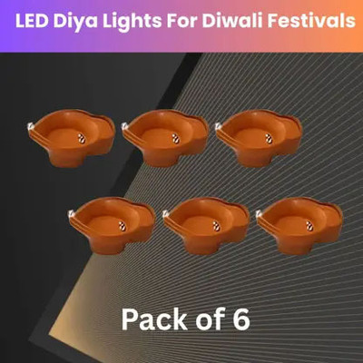 SHOP EXCITING Plastic (Pack of 6) Table Diya(Height: 2 inch)