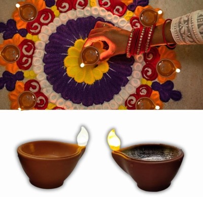 SINGHALTRADE Water Diye Water Diyas for Diwali Festival. Pack of 18 Plastic (Pack of 18) Table Diya Set(Height: 3 inch)