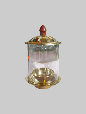 Kanyasilks Brass Table Diya Set(Height: 14 inch)