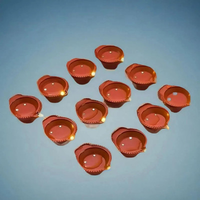 3BAAN Plastic (Pack of 12) Table Diya Set(Height: 4 inch)