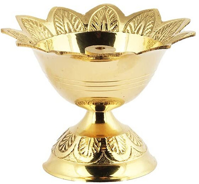 True Décor Devdas Diya Brass Table Diya(Height: 2.6 inch)
