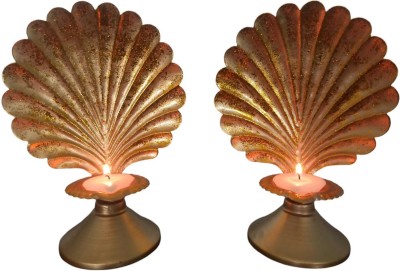 malik handicrafts NAAG DEEP Iron (Pack of 2) Table Diya Set(Height: 8 inch)