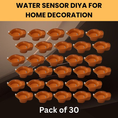 Raga Plus Water Sensor Diya LED Water Diyas for Diwali Home & Office Décor Pack of 30 C417 Plastic (Pack of 30) Table Diya Set(Height: 2 inch)