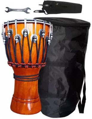 GT manufacturers Nut & Bolt Fitting 8 Inch Djembe In Orange Natural Polish 8 Inch Djembe orange Djembe(20 cm)