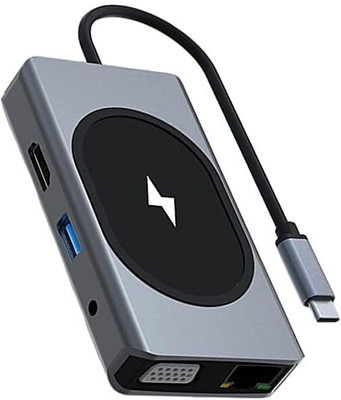 RuhZa 9 in 1 USB C Hub to HDMI Docking Station(Grey)