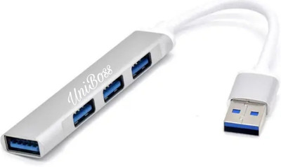 UniBoss 4 Ports USB 3.0 Hub For Laptops, Desktop Computers, Notebook, Macbook 4 Ports USB 3.0 Hub for Macbook, Laptop, Desktop Computers USB 3.0 Hub(Grey)