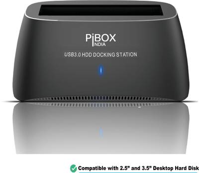 pibox india Desktop 3.5 and 2.5 SSD HDD DOCKING STATION USB 3.0 Hard Drive Docking Station (USB to SATA Docking Station) with 10TB+ Drive Support for 2.5 Inch 3.5 Inch HDD SSD Supports SATA I, II, III