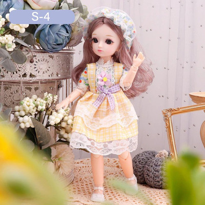 DSR 30Cm 1Ps of Girls Look Durable Fashion Princess Doll Hand & Legs Movable Doll Toy for Kids-(Color:Yellow+White- 30Cm)(Yellow)