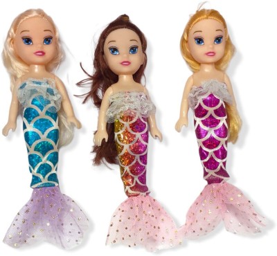 SARASI Cute Mermaid Doll Set For Your Princess [Pack Of: 3](Multicolor)