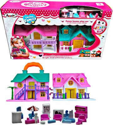 Ruhani Toys & Gift Gallery Pink Big Dream Doll House 2 Room Set with Furniture Set for Girls(Multicolor)