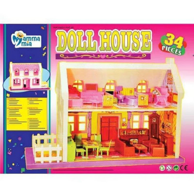 Mamma Mia Doll House 34 Pcs Set(Multicolor)