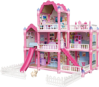toiisweet Big Style Doll House for Girls|Luxury 3-Storey Princess Dollhouse(Multicolor)
