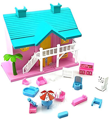 DREAM CHOICE TOYS Intro Funny Doll House with Furniture Play Set Toy for Girls/Age 5 Year +(Multicolor)