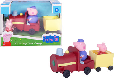 Peppa Pig Grandpa's Train and Carriage Playset, Preschool Toys, For Boys & Girls Aged 3+(Multicolor)