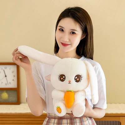 snuglystuff New Soft Plush Bunny with Carrot , Soft Toy For Girls, For Kids, Valentine Gift  - 30 cm(White)