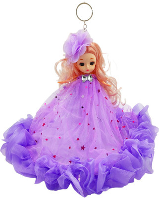 poksi Beautiful Doll with Blonde hairs, movable body and attached Keyring| Key Chain