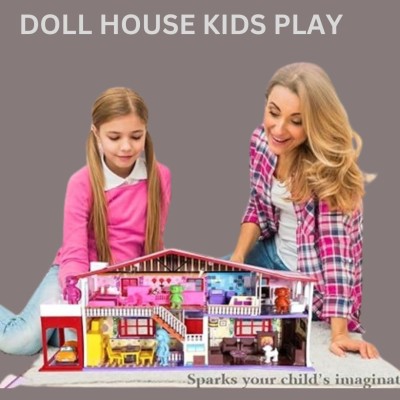 Umang Enterprise BARBIE DREAM PLACE & DOLL HOUSE 50PCS(Blue, Purple, Pink)