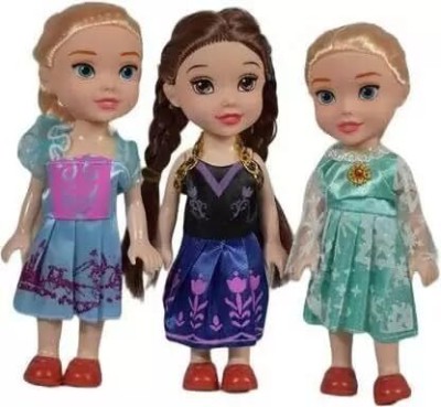 HappyBive Realistic Three Sister Dolls with Fancy Dress & Movable Body Parts for Kids|06(Multicolor)