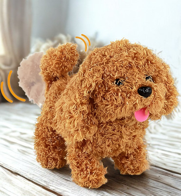 PlushVibe Walking Dog & Jumping Dog Barking Dog Soft Toy Kids Perfect Gift for Children(Brown)