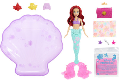 DISNEY PRINCESS Ariel Doll & Pool Set with Moldable Sand, Inspired by Disney The Little Mermaid(Multicolor)