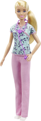 BARBIE Nurse Blonde Doll (12-in/30.40-cm) with accessories.(Multicolor)