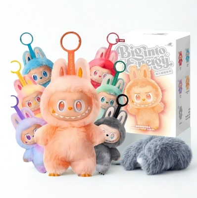 PlushVibe Labubu Doll Kawaii Plush Toy Mystery Box Collectible Soft Plush Doll(Multicolor, Grey, Red, Blue, Orange)