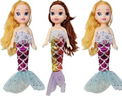 AP KIDS Mini Mermaid Doll Set For Your Princess & Kids, Foldable Arms & Legs(Multicolor)