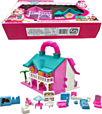 Ruhani Toys & Gift Gallery Dream Doll House 2 Room Set with Furniture Set Toy for Girls(Multicolor)