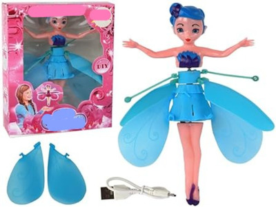 VariertyVault Magical Hand Sensor Control Flying Fairy Doll(Blue)
