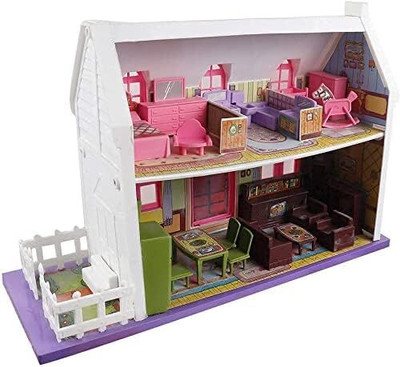 K.D Tinytots Dream Doll House 34 pcs | Role Play Set | Doll House with Furniture(Multicolor)
