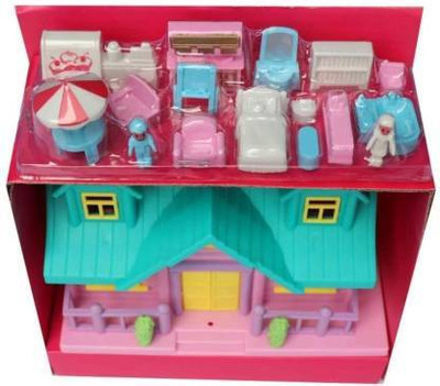 KomalSGEnterprises Funny House Play Set Doll House-10 set(Multicolor)