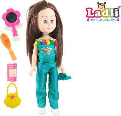 Ladli Princess Single Doll with Long Hairs for Kids Butterfly715G I LOVE YOU(Multicolor)