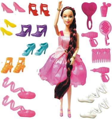 BKDT Marketing Doll Set with Moveable Arms & Legs for Girls with (Fashion Accessories)(Multicolor)