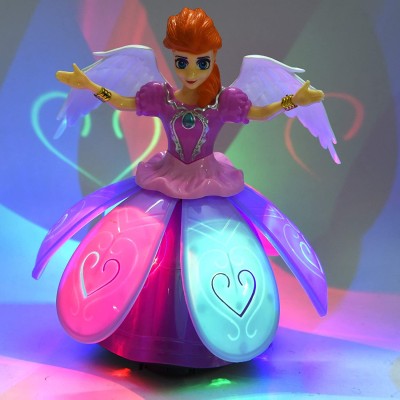 GoBaby Rotating Princess Toy with Flashing Lights & Sound Bump and Go Action Doll(Multicolor)