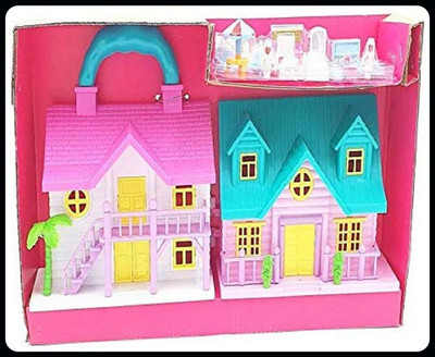 MGT CREATION A-Funny Doll House Play Set with Loving Family(Multicolor)