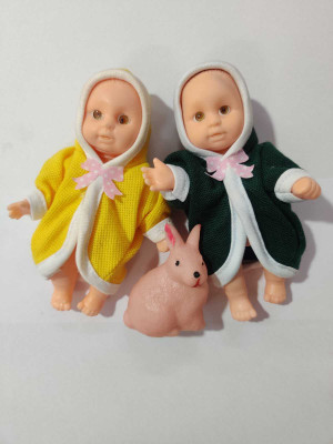 Manav Enterprises Sonu Monu Dolls Set of 2 and 1 squeezy toy For Kids(Multicolor)