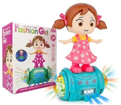 ROZZBY Fashion Girl Musical Dancing Girl 360 Degree Rotating with 5D Light and Musical(Multicolor)