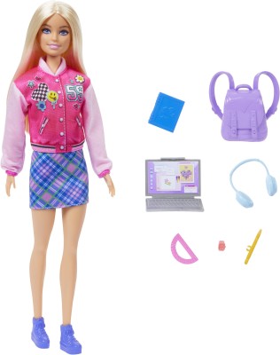 BARBIE I Love School Toy Set with & 7 Accessories, Blonde Doll Wears Removable Look(Multicolor)