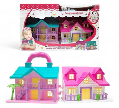 Kmc kidoz Beautiful Doll House with Master Bedroom, Dining Room, Living Room, Bath Room(Multicolor)