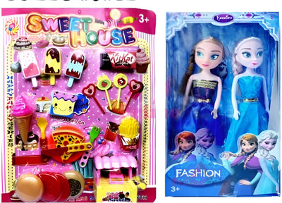 shrisa creation Doll.House Pizza Ice Cream Combo of.02 Doll House(Multicolor)