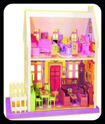 MGT CREATION A-34 pieces Complete Doll House / Doll House Play Set (Multicolor)(Multicolor)