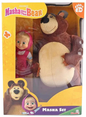 SIMBA Masha And The Bear Masha Set With Doll & Plush(Multicolor)
