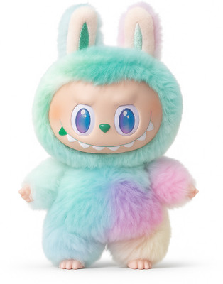 Origin Cute Plush Monster Bunny Bag Charm Pop Mart Labubu Collectible Plush Keyring(Pink)